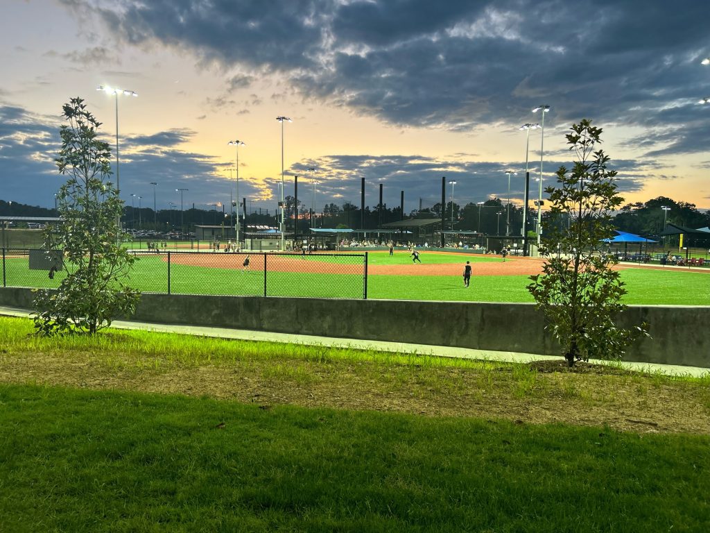 Night time ball field